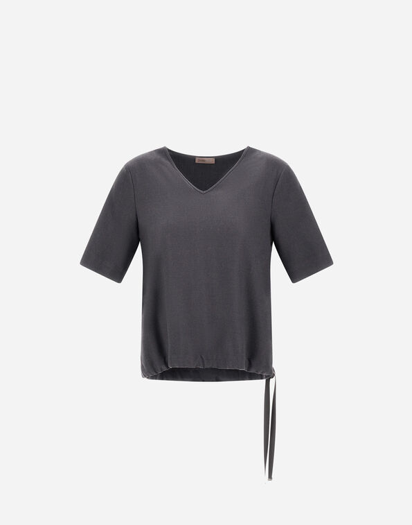 Herno RESORT T-SHIRT IN MELANGE FLANNEL  BL00015DR126529487