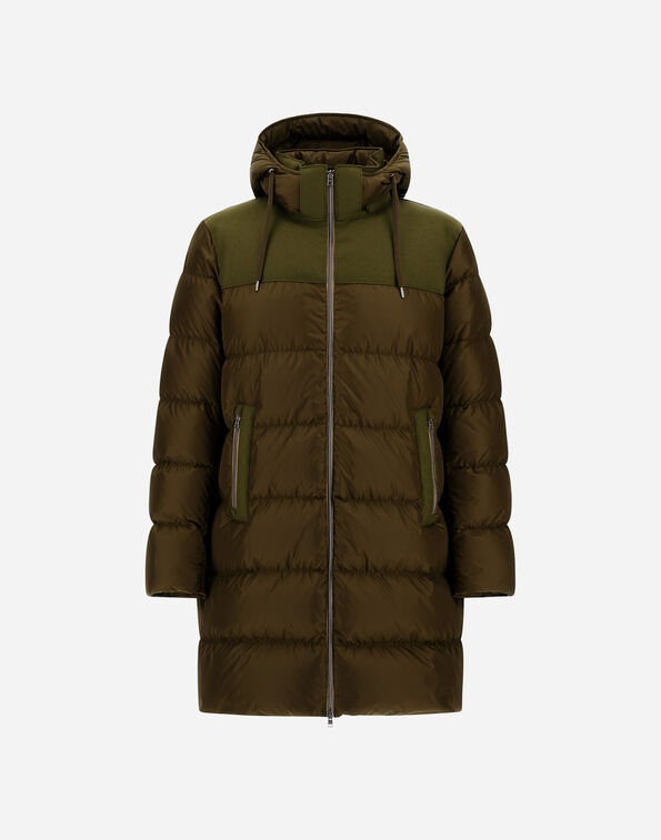 Herno LONG JACKET IN NYLON CHAMONIX AND PURE WOOL CLOTH  PI001252U12004Z7740