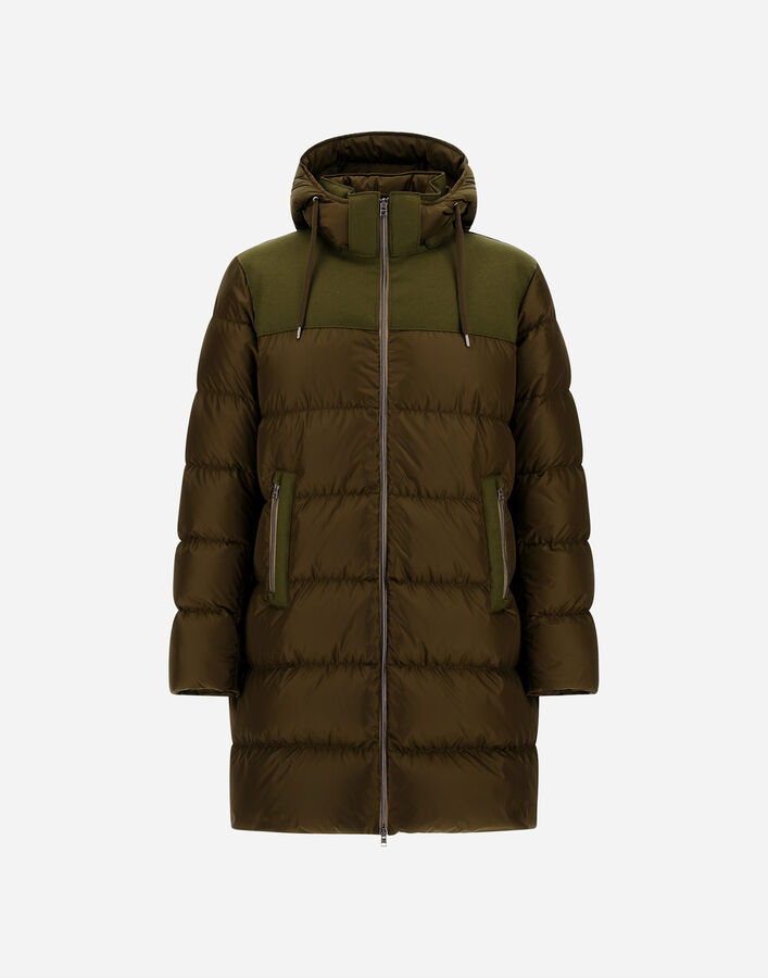 Herno LONG JACKET IN NYLON CHAMONIX AND PURE WOOL CLOTH  PI001252U12004Z7740