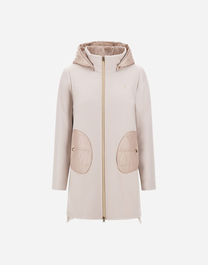 Herno HOODED COAT IN ECOWOOL AND NYLON ULTRALIGHT  GC000049G333441985