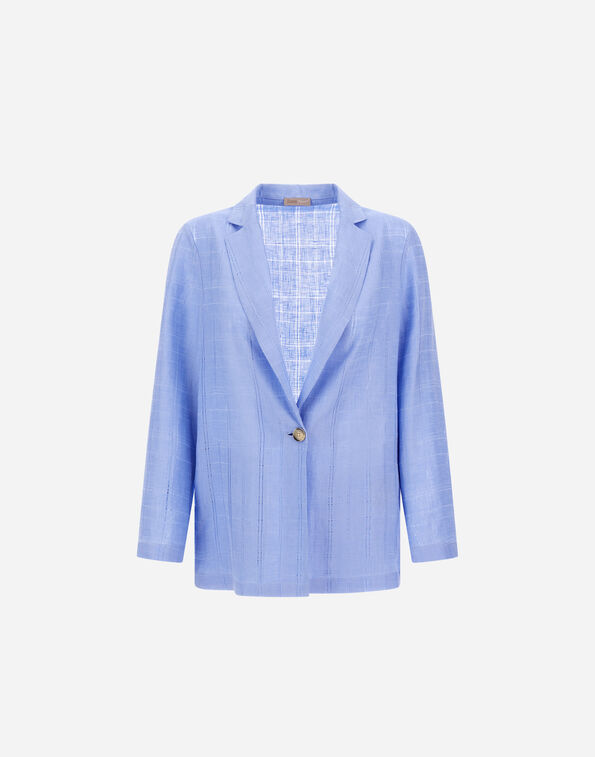 Herno RESORT BLAZER IN CHECK LINEN  GA00010DR171419088