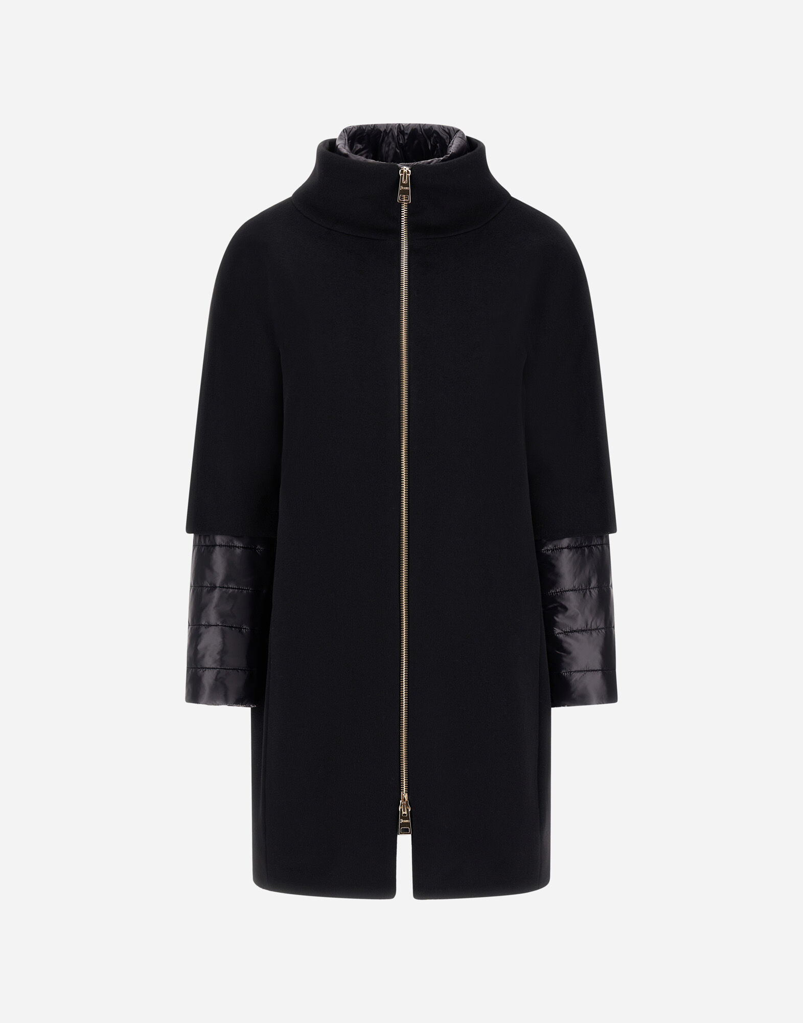COAT IN LUXURY WOOL AND NYLON ULTRALIGHT in Black for Women