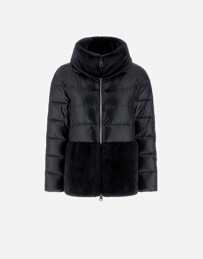 Herno CAPE IN NYLON ULTRALIGHT AND LADY ALTERNATIVE FUR  PI001933D12017Z9300