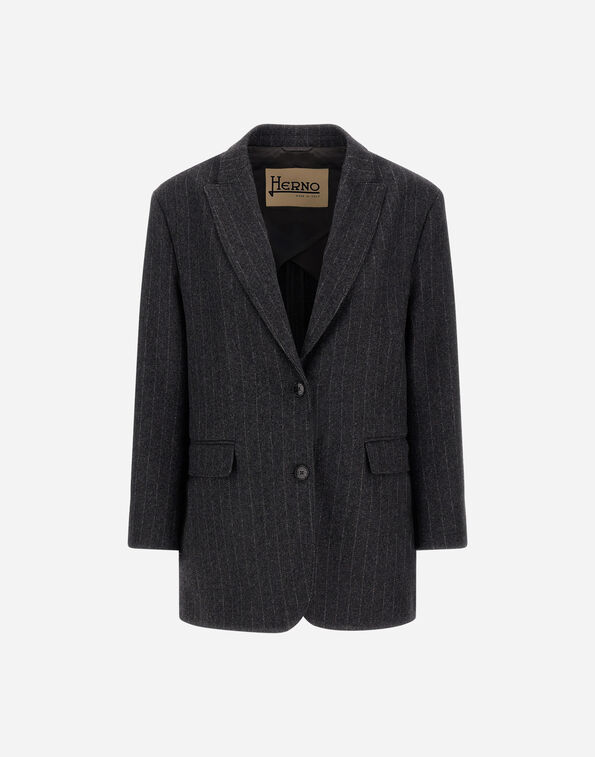 Herno WOOL CLOTH BLAZER WITH PINSTRIPE PATTERN  GA000334D33546R9487