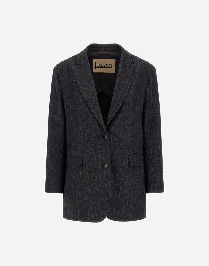 Herno WOOL CLOTH BLAZER WITH PINSTRIPE PATTERN  GA000334D33546R9487