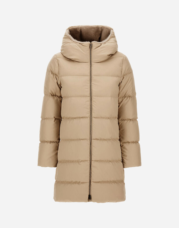 Herno A-SHAPE JACKET IN ARENDELLE AND NEW LADY FAUX FUR  PI001948D12414Z1980