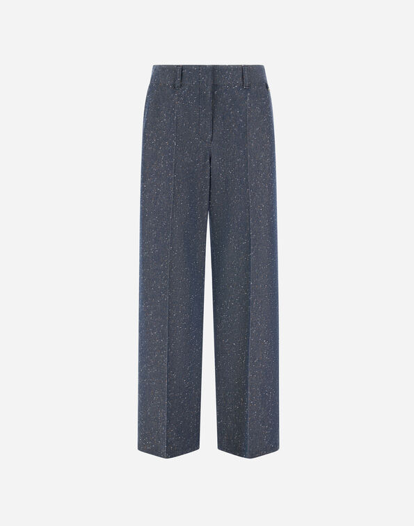 Herno DENIM-EFFECT WOOL TROUSERS  PT000282D133379200