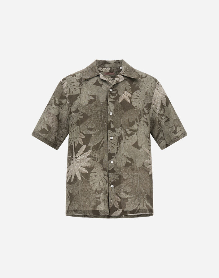 Herno RESORT SHIRT IN LINEN WITH TROPICAL PRINT  CM00018UR17162P7772