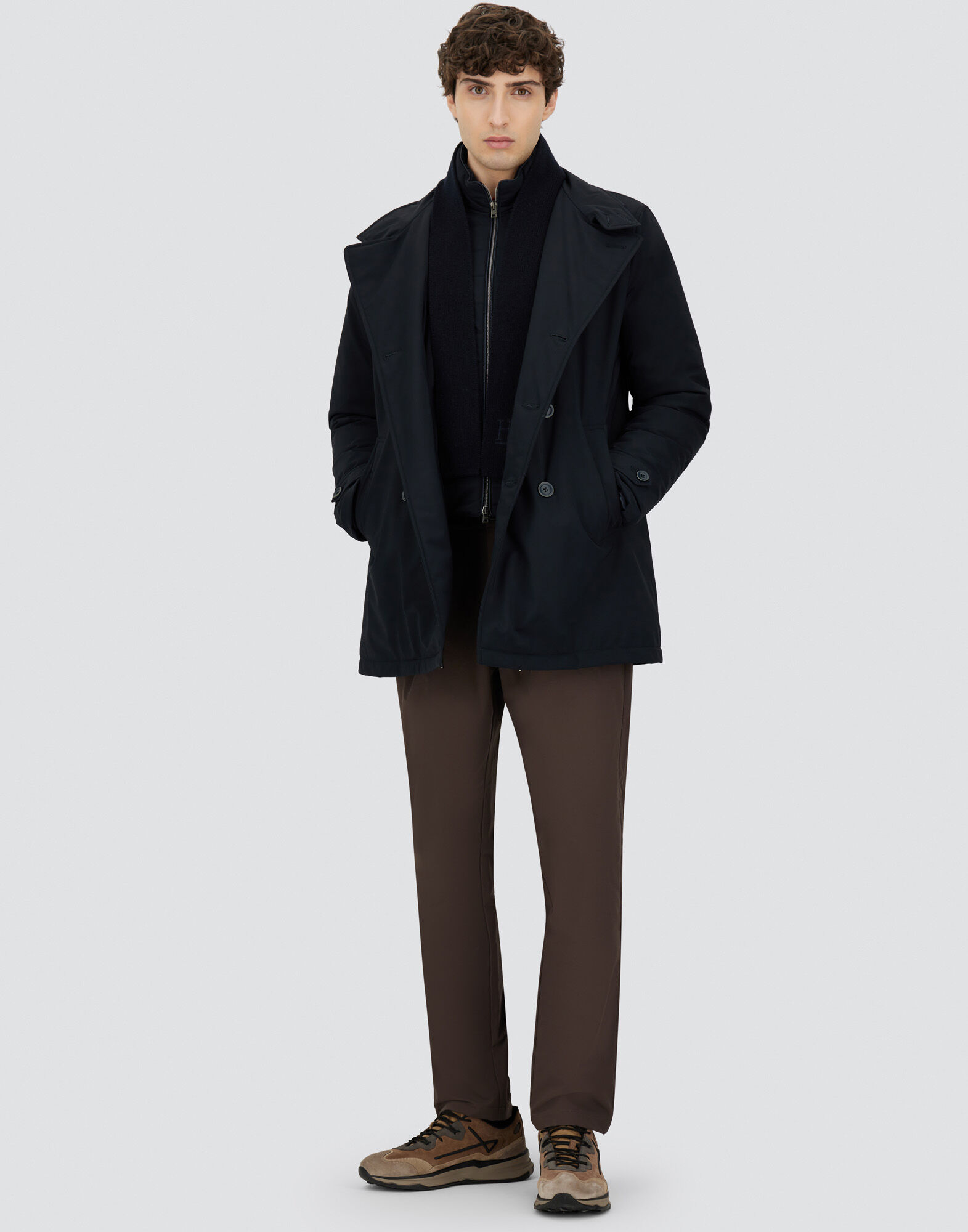 PEA COAT IN WASHINGTON in Navy Blue for Men | Herno®