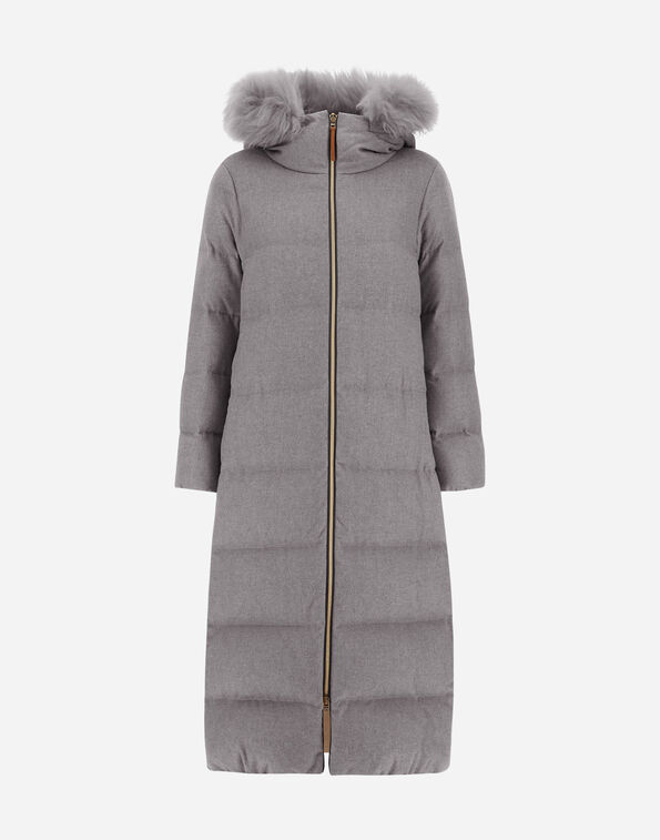 Herno LONG JACKET IN CASHMERE, SILK AND MONOGRAM  PI002083D380879430