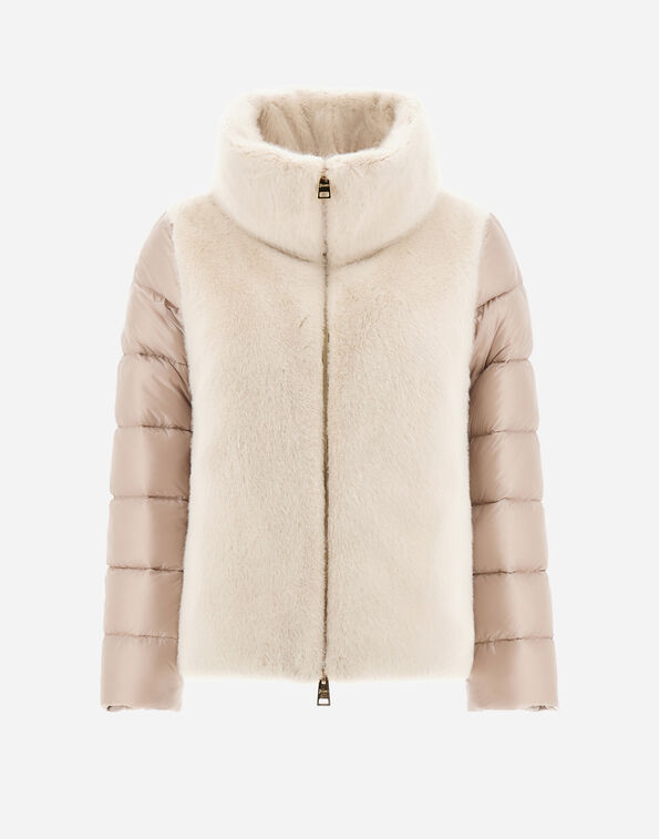 Herno CAPE IN NYLON ULTRALIGHT AND LADY ALTERNATIVE FUR  PI002017D12017Z1985