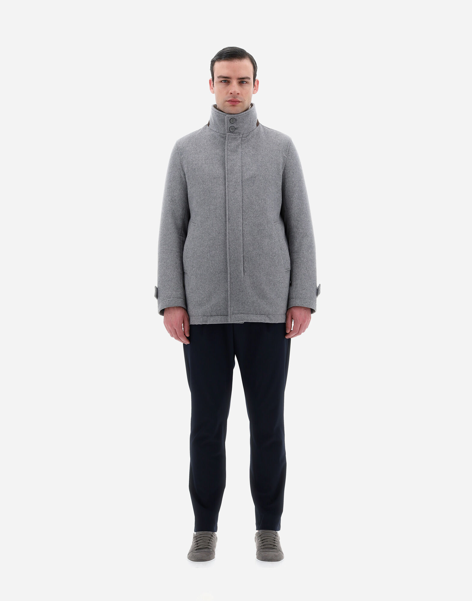 CARCOAT IN CASHMERE AND NYLON ULTRALIGHT in Grey for Men | Herno®