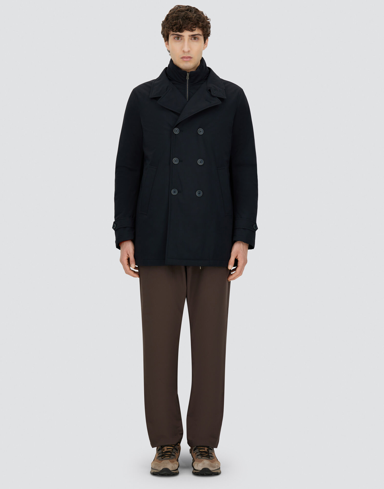 PEA COAT IN WASHINGTON in Navy Blue for Men | Herno®