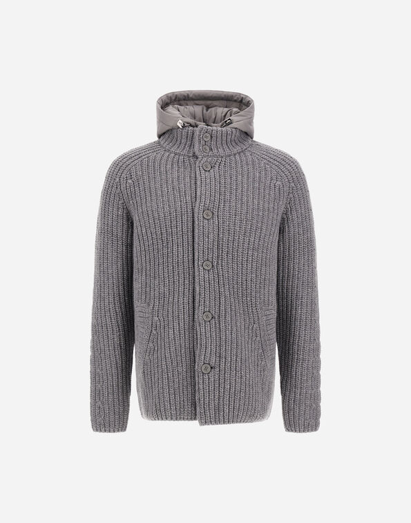 Herno WOOL JACKET WITH RAISED TEXTURE AND CABLE-KNIT DETAILING  MC000231U700649406