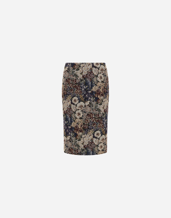 Herno JACQUARD SKIRT WITH FLORAL MOTIF  GN000123D12936J9200