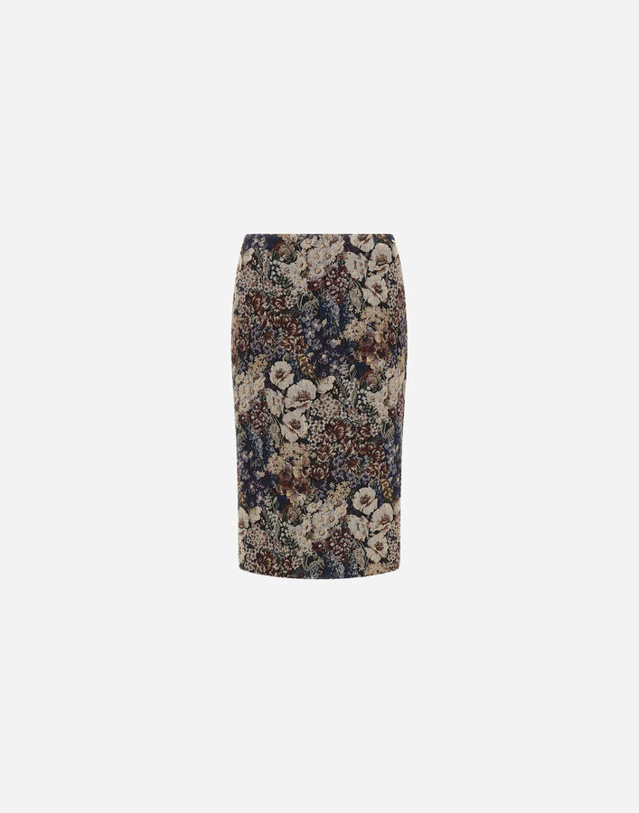 Herno JACQUARD SKIRT WITH FLORAL MOTIF  GN000123D12936J9200