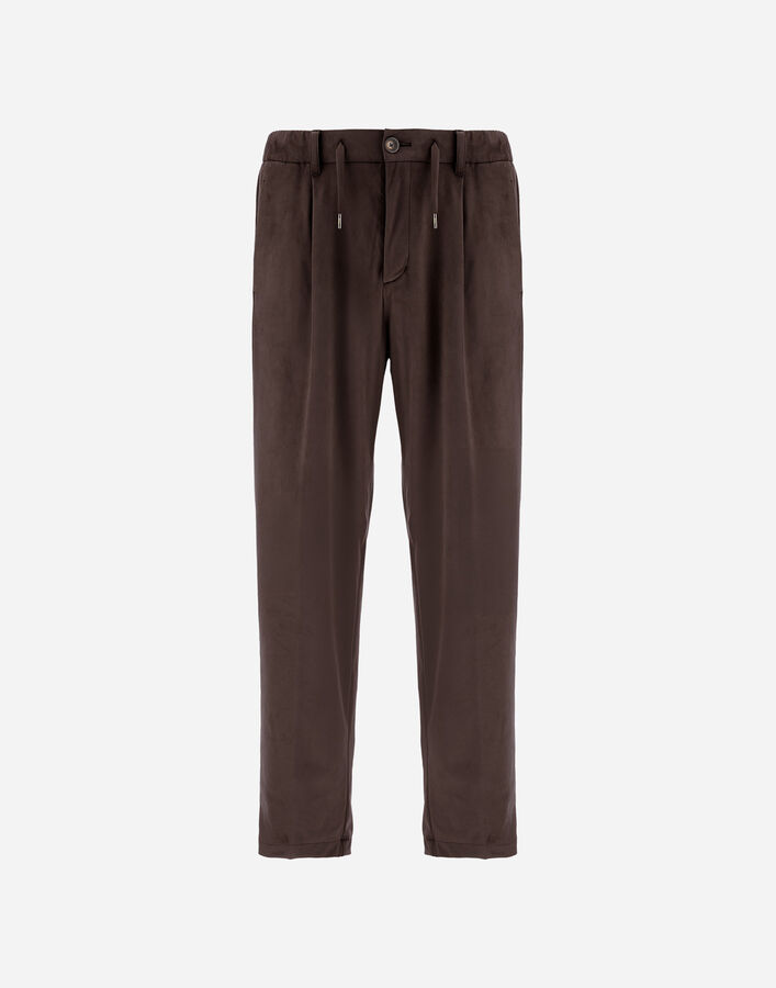Herno RESORT TROUSERS IN SUEDE-EFFECT MICROFIBRE  PT00045UR124548993