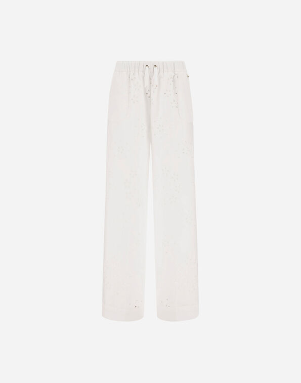 Herno TROUSERS IN BRODERIE ANGLAISE COTTON  PT000221D13322RIC1000