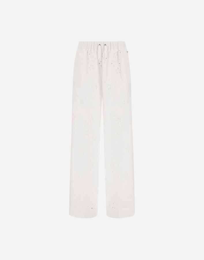 Herno TROUSERS IN BRODERIE ANGLAISE COTTON  PT000221D13322RIC1000