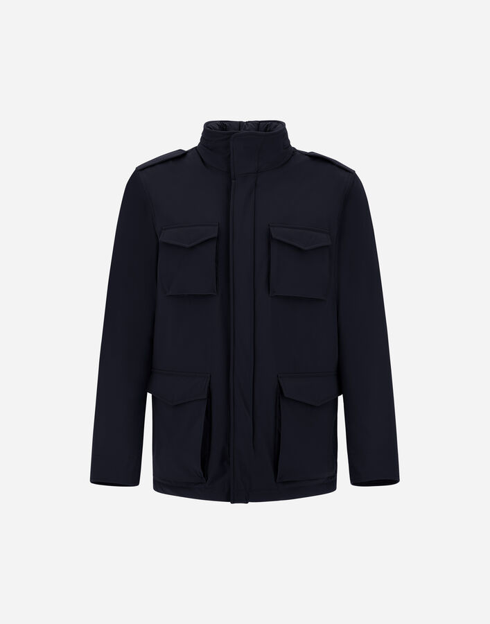 Herno RESORT FIELD JACKET IN BOUCL&Eacute; WOOL FABRIC AND SUEDE-EFFECT MICROFIBRE  FI00024UR12742S9200