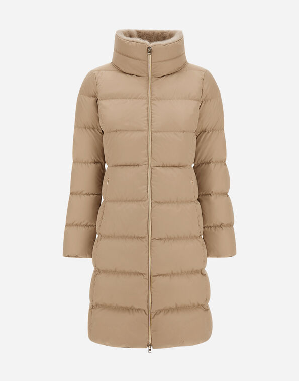 Herno LONG JACKET IN SATIN AND LADY ALTERNATIVE FUR  PI002124D12170Z1985