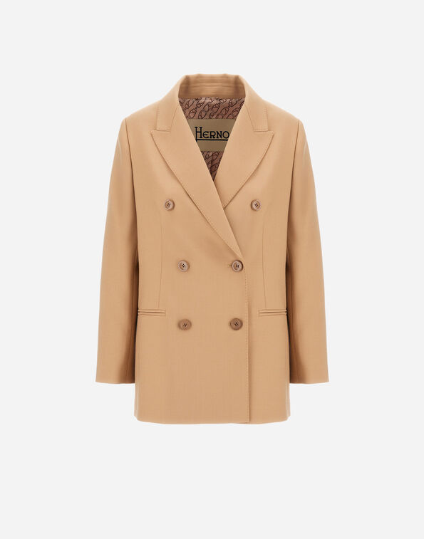 Herno DOUBLE-BREASTED BLAZER IN FLUID WOOL  GA000310D334532157