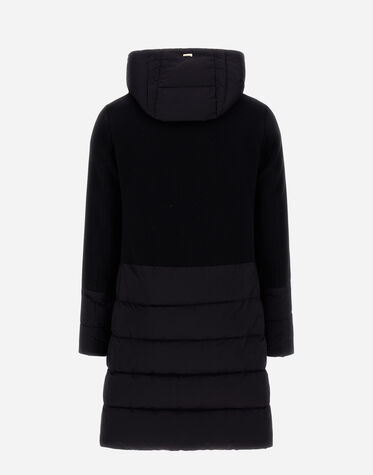 DIAGONAL WOOL AND NUAGE PARKA in Black for Women | Herno®