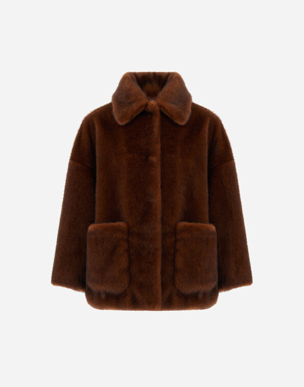 Herno SHORT COAT IN MINK-EFFECT FUR-TOUCH FABRIC  GC000600D127398800