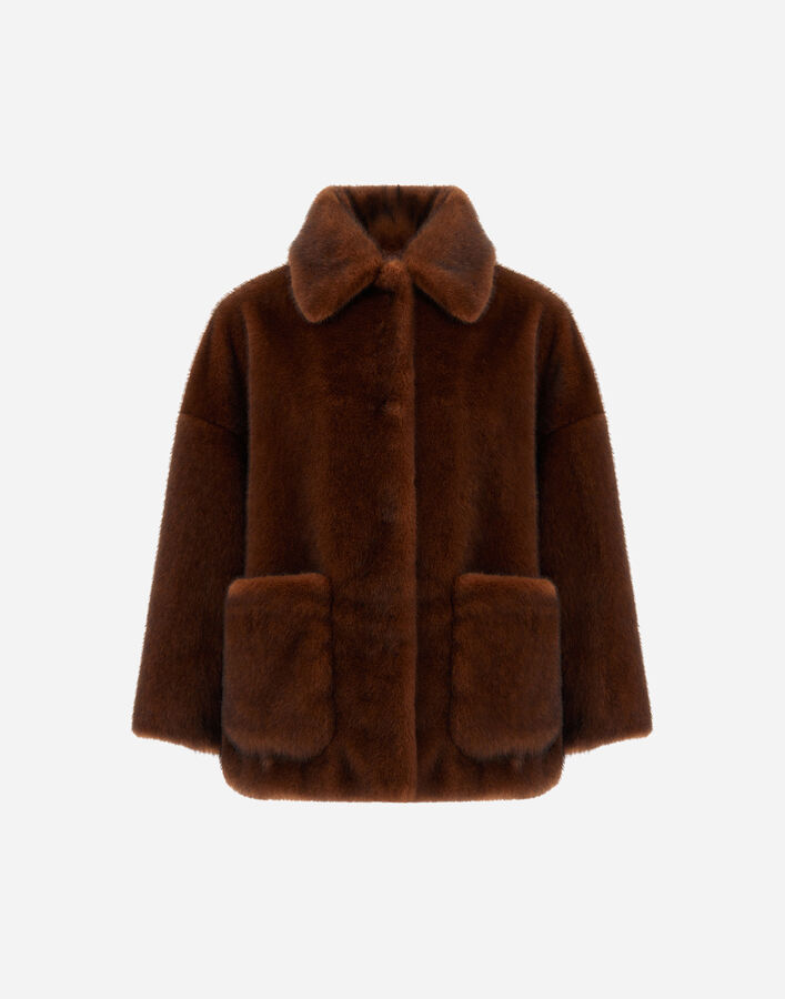 Herno SHORT COAT IN MINK-EFFECT FUR-TOUCH FABRIC  GC000600D127398800