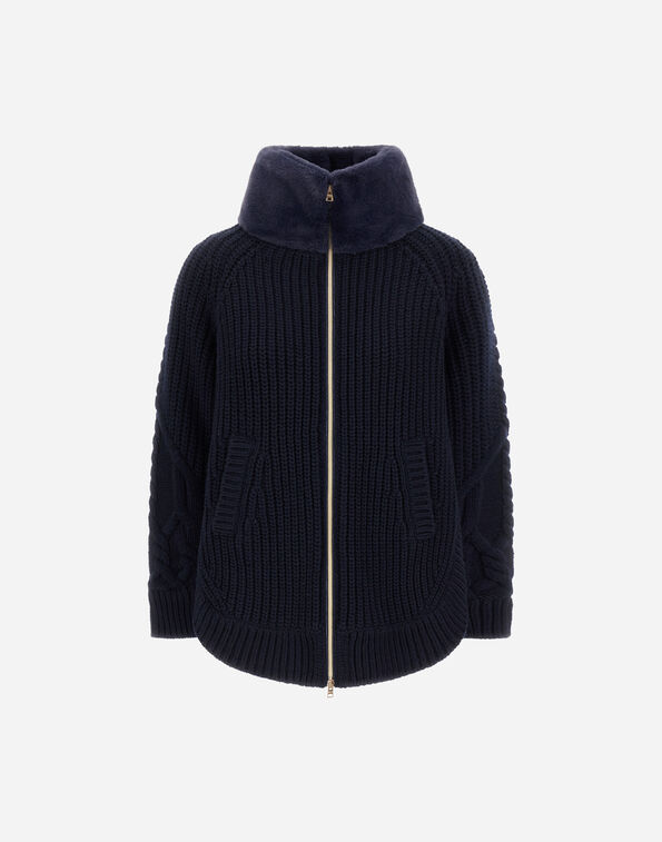 Herno WOOL JACKET WITH RAISED TEXTURE AND BEAVER-EFFECT FUR FEEL  MC000203D700169200