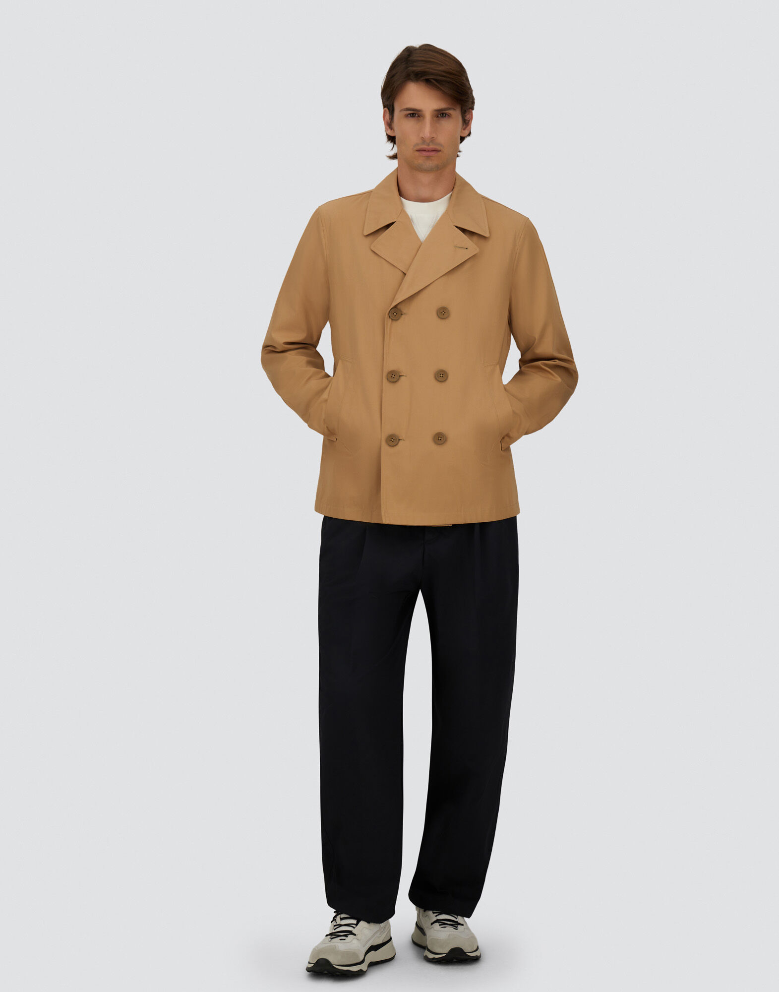 PEA COAT IN DEAN in Camel for Men | Herno®