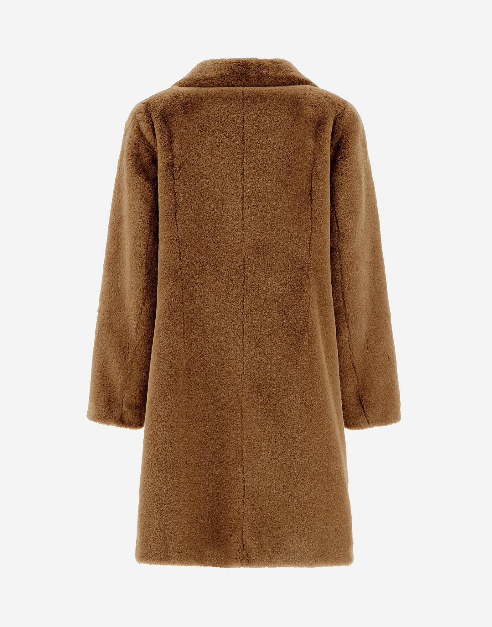 COAT IN SOFT ALTERNATIVE FUR in Camel for Women | Herno®
