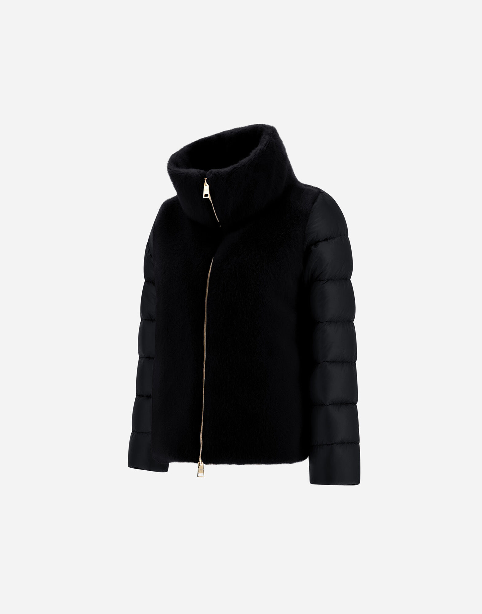 【専用】ヘルノ NYLON ULTRALIGHT AND LADY CAPE L CAPE IN NYLON ULTRALIGHT AND LADY ALTERNATIVE FUR in Black for