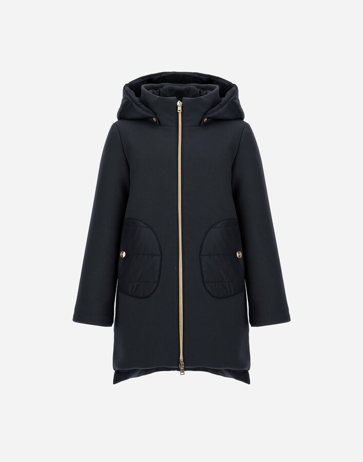 Herno HOODED COAT IN ECOWOOL AND NYLON ULTRALIGHT  GC000049G333449202