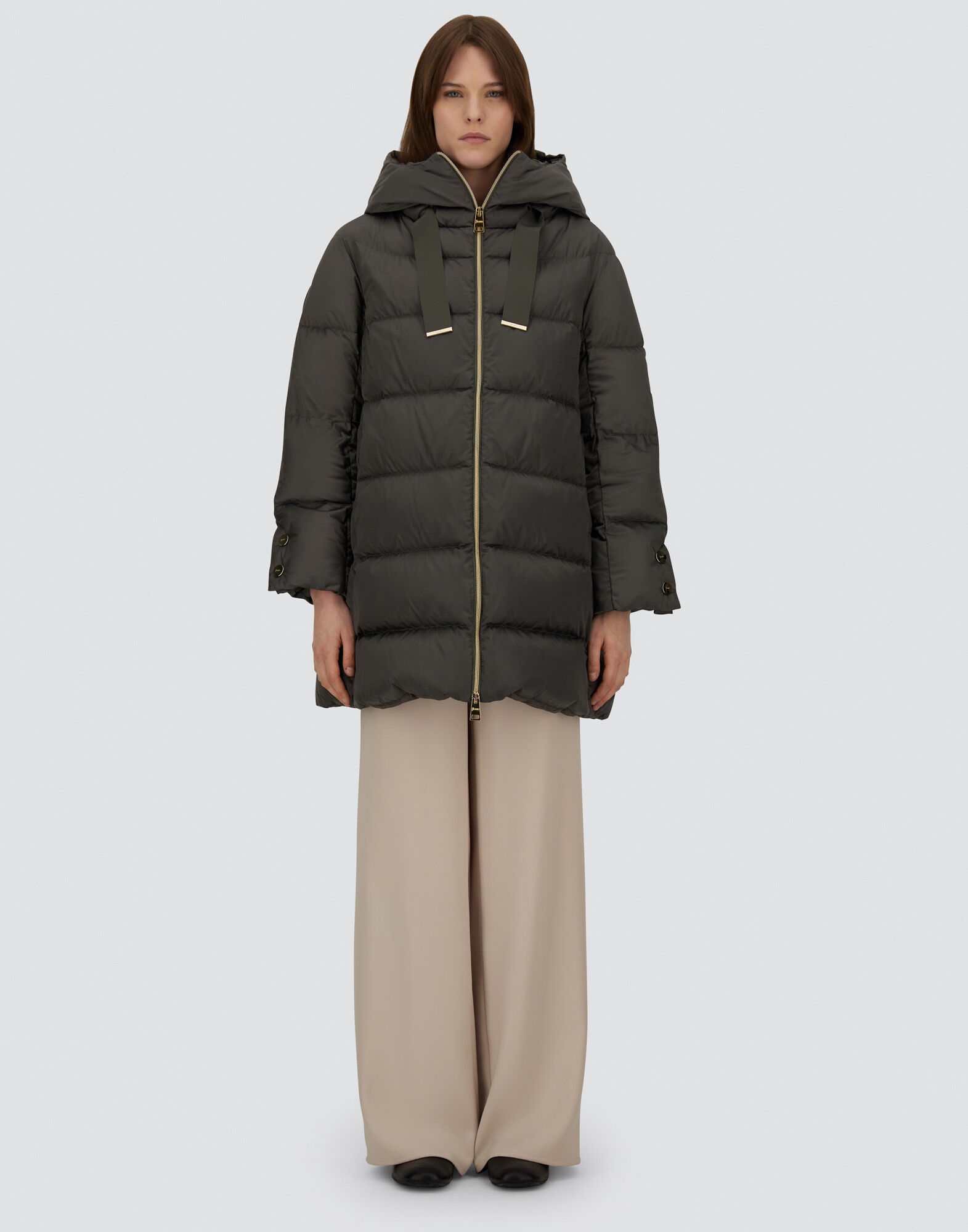 A-SHAPE JACKET IN SATIN in Grey for Women | Herno®