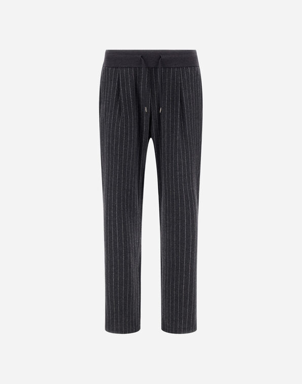Herno JACQUARD FABRIC TROUSERS WITH PINSTRIPE PATTERN  JPT00001U560419487