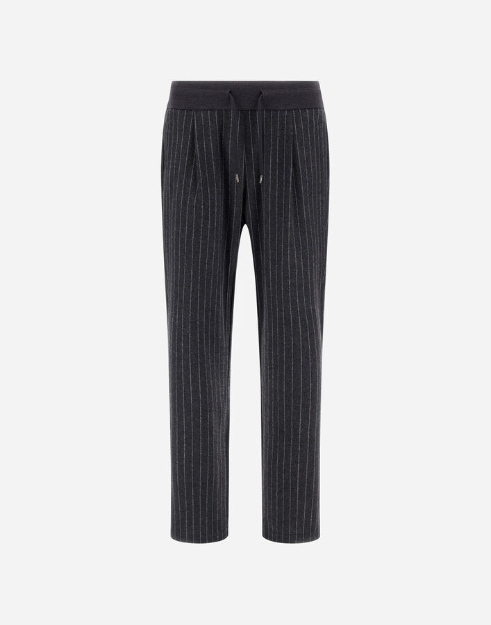 Herno JACQUARD FABRIC TROUSERS WITH PINSTRIPE PATTERN  JPT00001U560419487