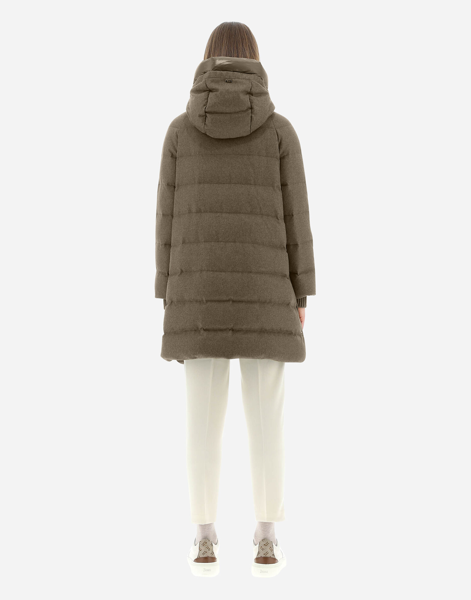 SILK AND CASHMERE PARKA in Military for 