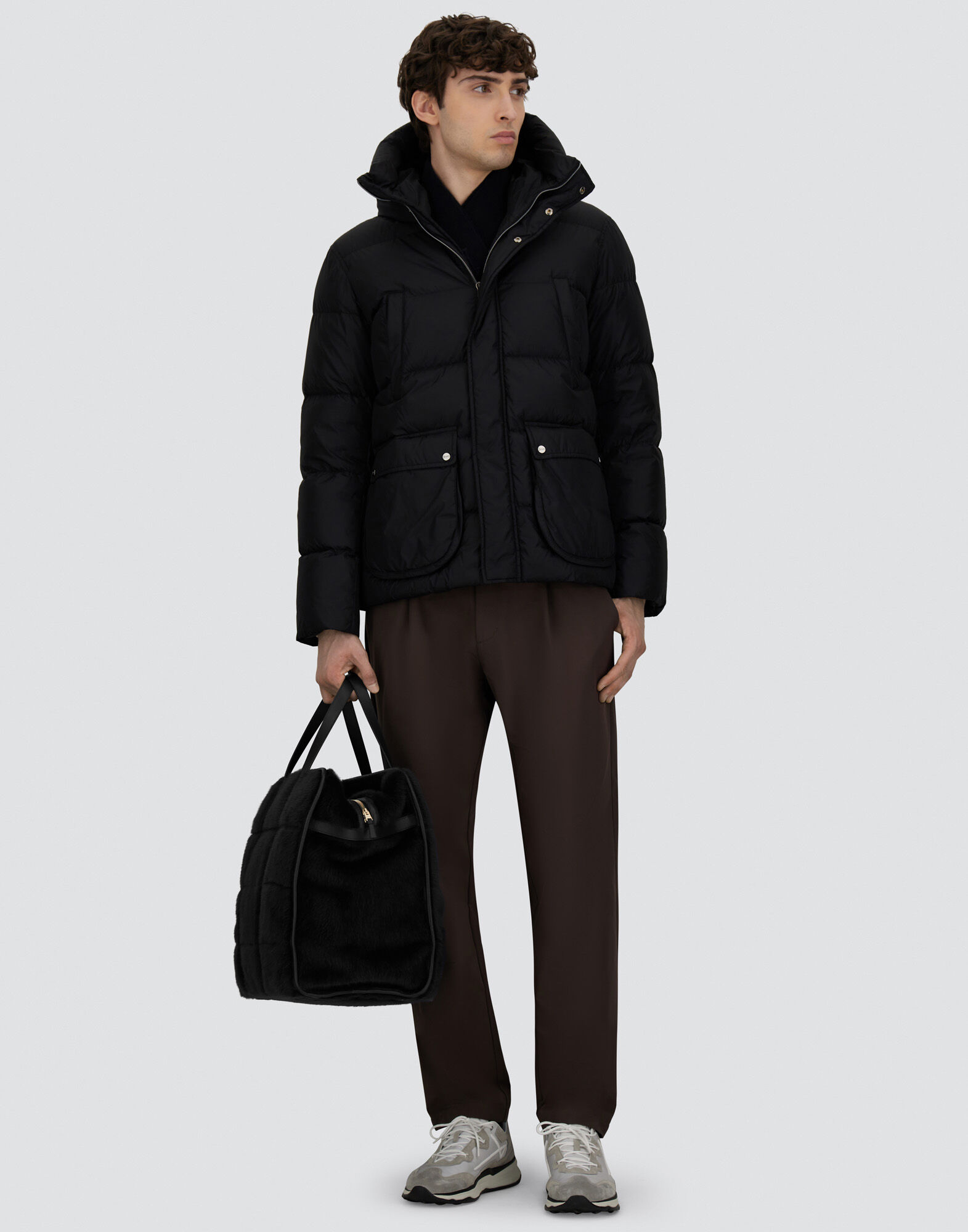 HERNO ブルゾン ブラック #42 HERNO ヘルノ ブルゾン パーカー アウター 長袖 メンズ ナイロン