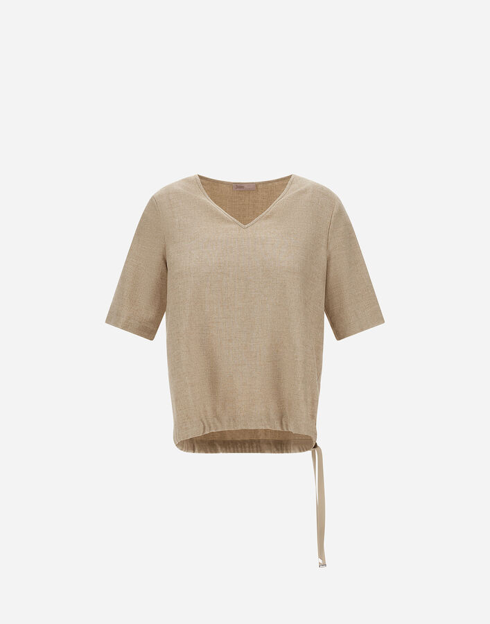 Herno RESORT T-SHIRT IN MELANGE FLANNEL  BL00015DR126521982