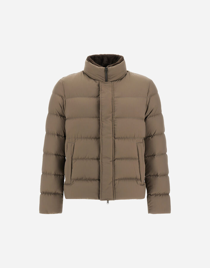 Herno BOMBER JACKET IN ARENDELLE AND FAUX FUR  PI001019U12414Z2700