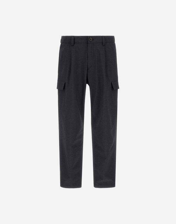 Herno RESORT CARGO TROUSERS IN MELANGE-EFFECT STRETCH NYLON  PT00035UR12742S9200