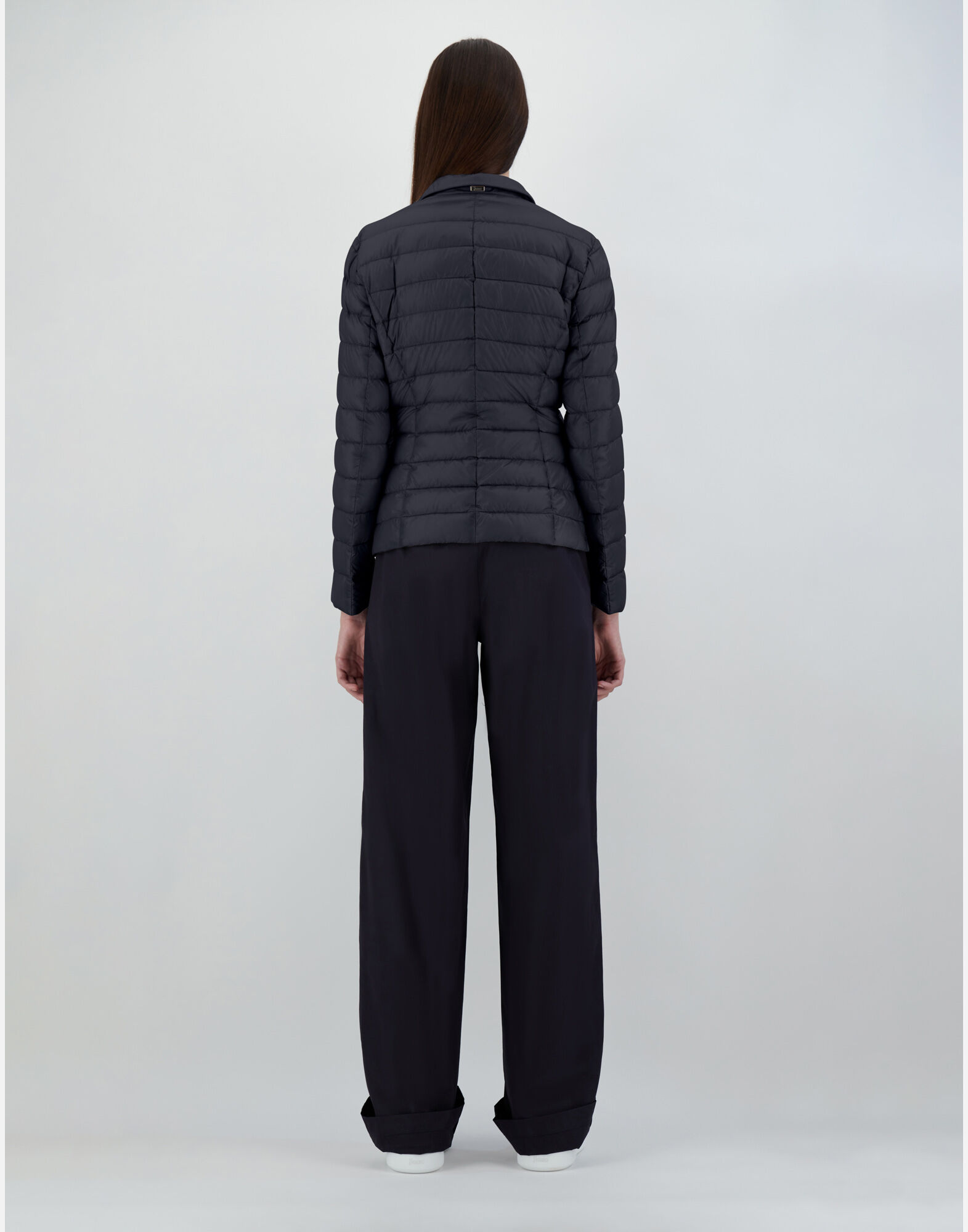 DOUBLE-BREASTED NYLON ULTRALIGHT BLAZER in Black for Women