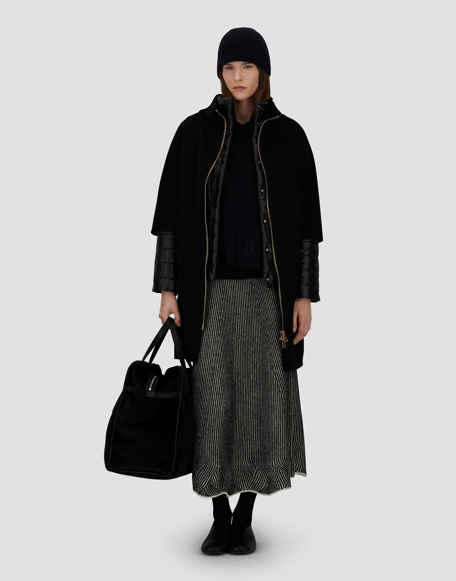 COAT IN LUXURY WOOL AND NYLON ULTRALIGHT in Black for Women | Herno®