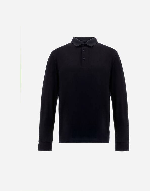 Herno RESORT POLO SHIRT IN WOOL JERSEY WITH A SHINY FINISH  JPL0013UR520688800