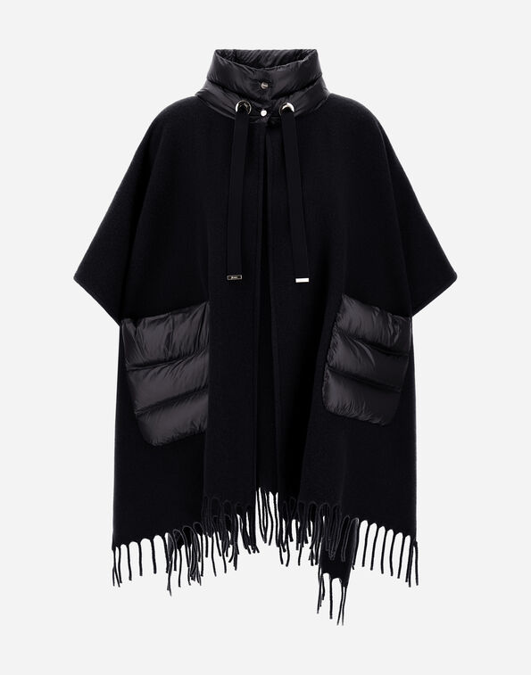 Herno RESORT PONCHO IN DOUBLE-LAYERED WOOL CASHMERE FABRIC AND NYLON ULTRALIGHT  GC00066DR333959300