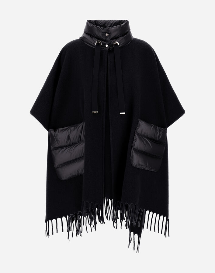 Herno RESORT PONCHO IN DOUBLE-LAYERED WOOL CASHMERE FABRIC AND NYLON ULTRALIGHT  GC00066DR333959300
