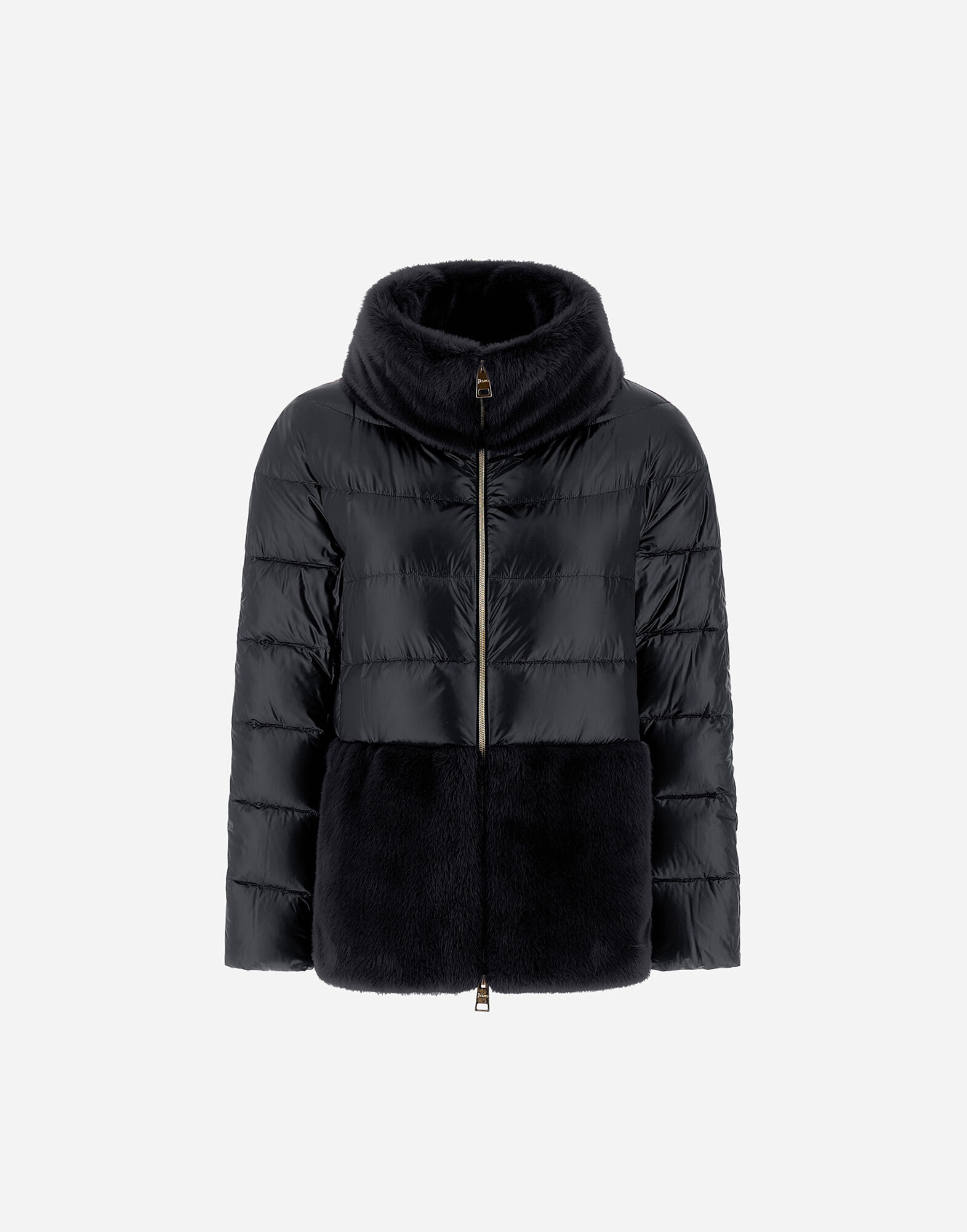 【専用】ヘルノ NYLON ULTRALIGHT AND LADY CAPE L CAPE IN NYLON ULTRALIGHT AND LADY ALTERNATIVE FUR in Black for