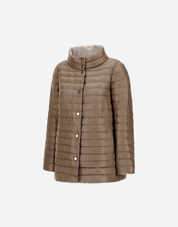 REVERSIBLE A-SHAPE JACKET IN NYLON ULTRALIGHT in Dove Grey/Chantilly ...