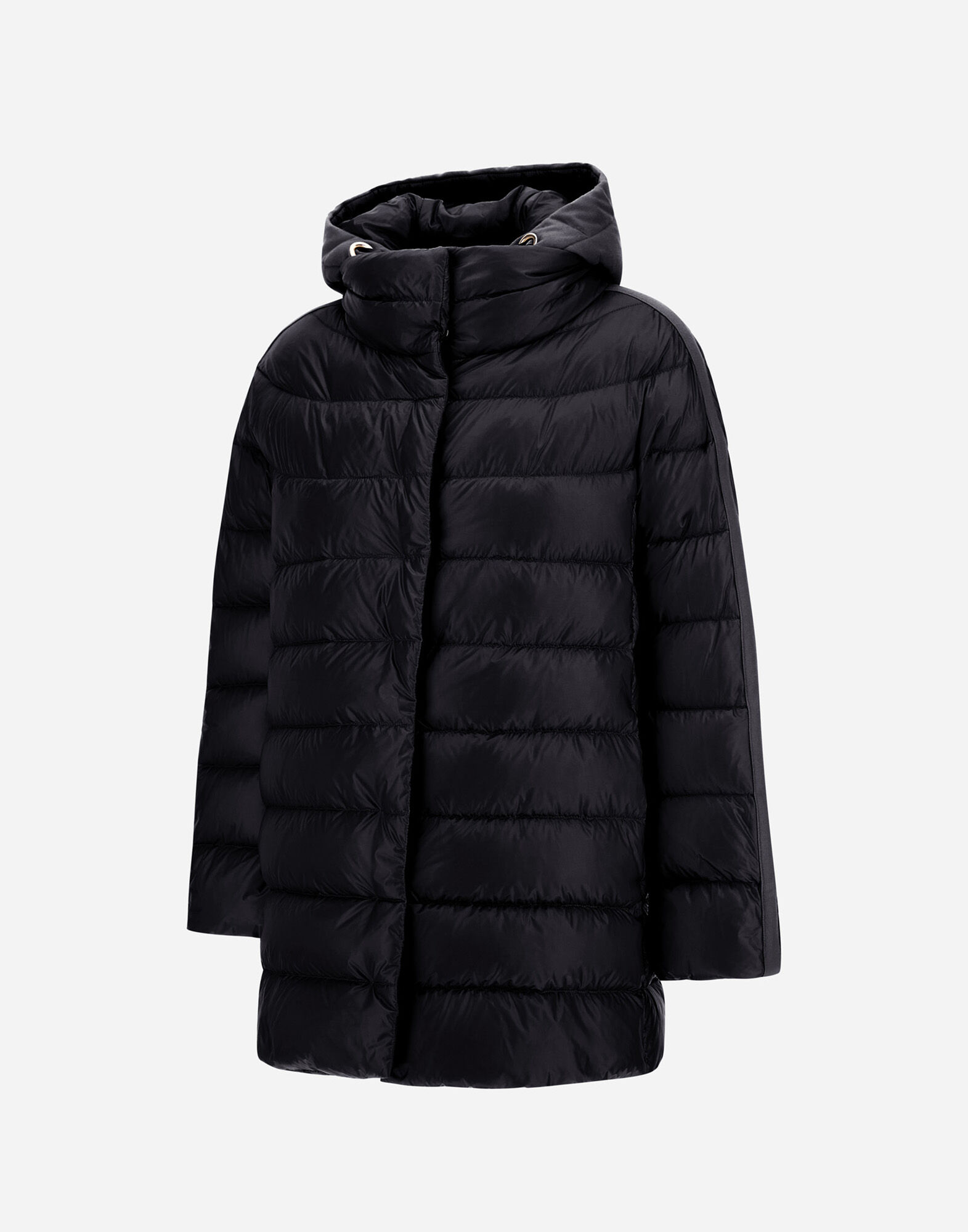A-SHAPE JACKET IN NYLON ULTRALIGHT, CASHMERE AND SILK in Black for